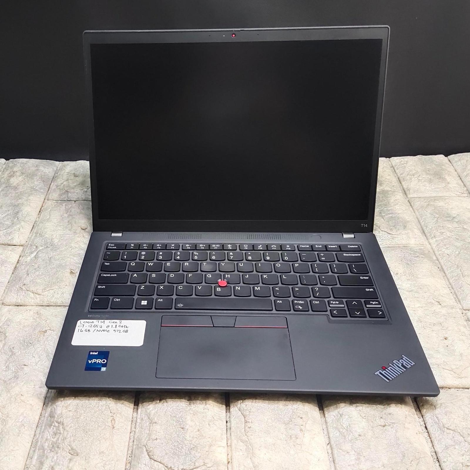 LAPTOP LENOVO THINKPAD T14 Gen3 Ci7-1265u RAM 16gb NVME 512gb BERGARANSI