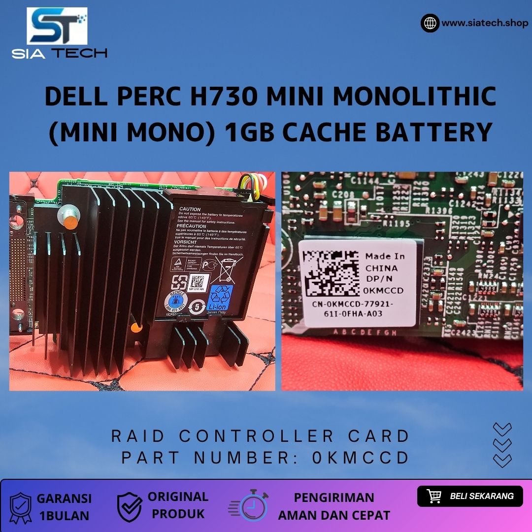 Dell PERC H730 Mini Monolithic (Mini Mono) 1GB Cache Battery 0KMCCD - Gambar 3