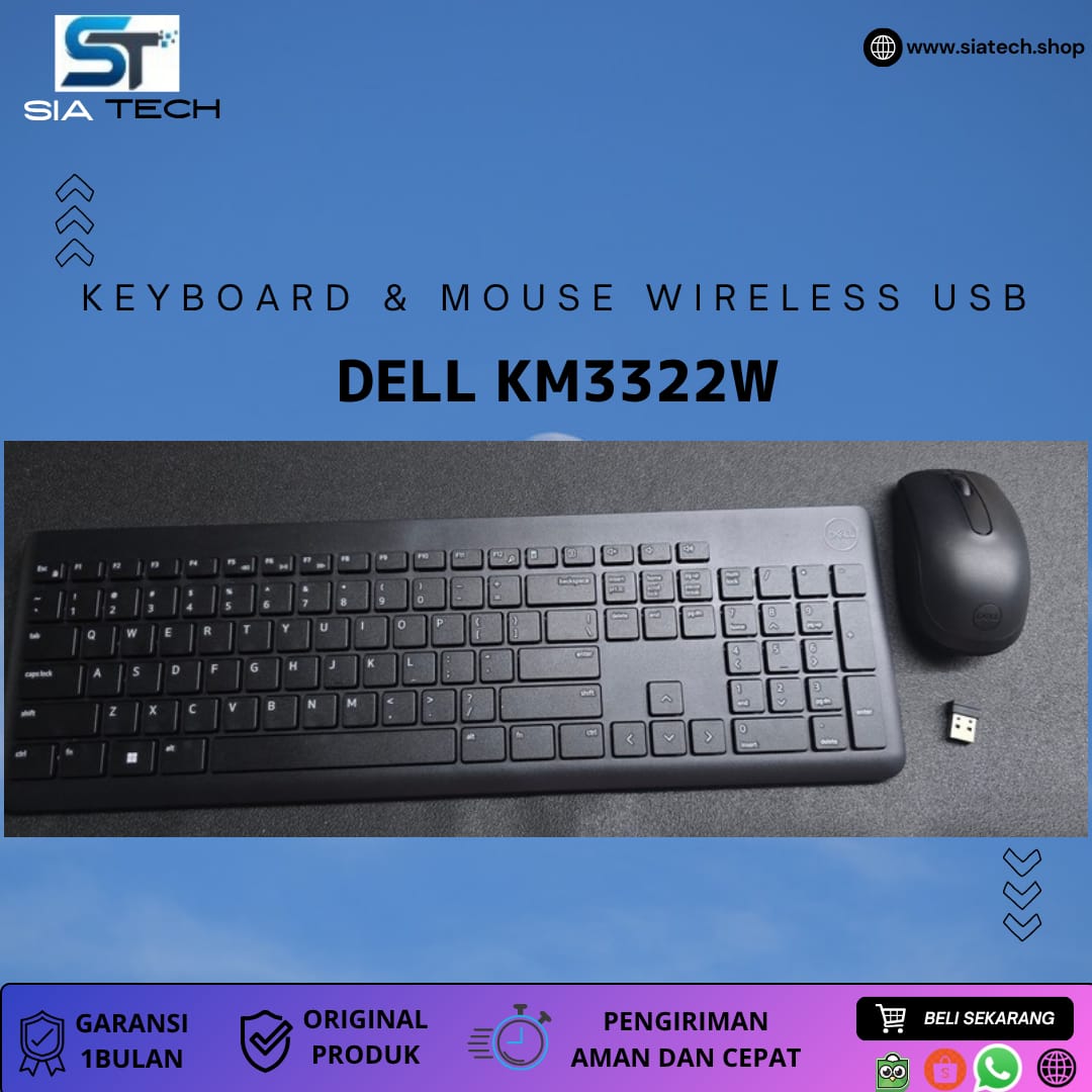 SIATECH-KEYBOARD MOUSE WIRELESS USB DELL KM3322W