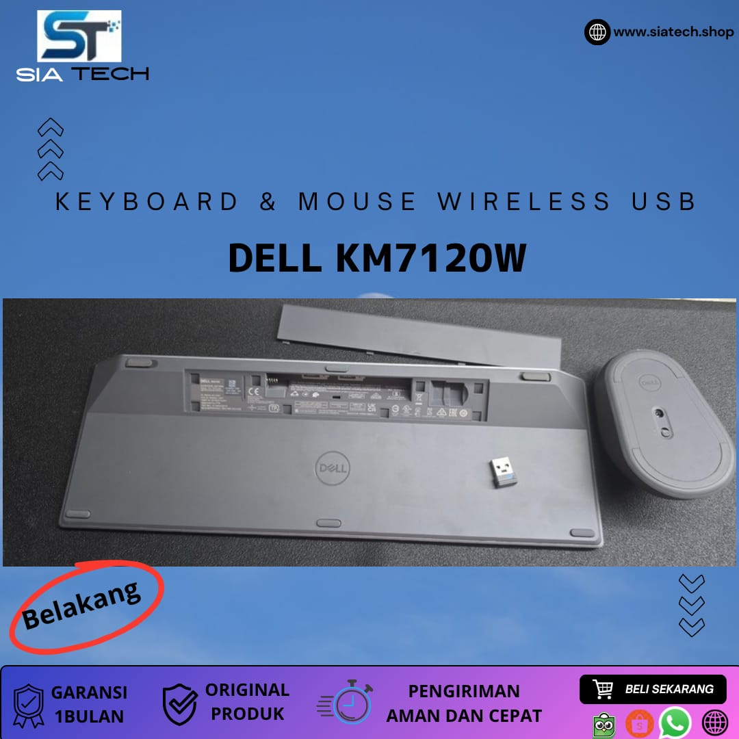 SIATECH-KEYBOARD MOUSE WIRELESS DELL KM7120W MULTI DEVICE - Gambar 3