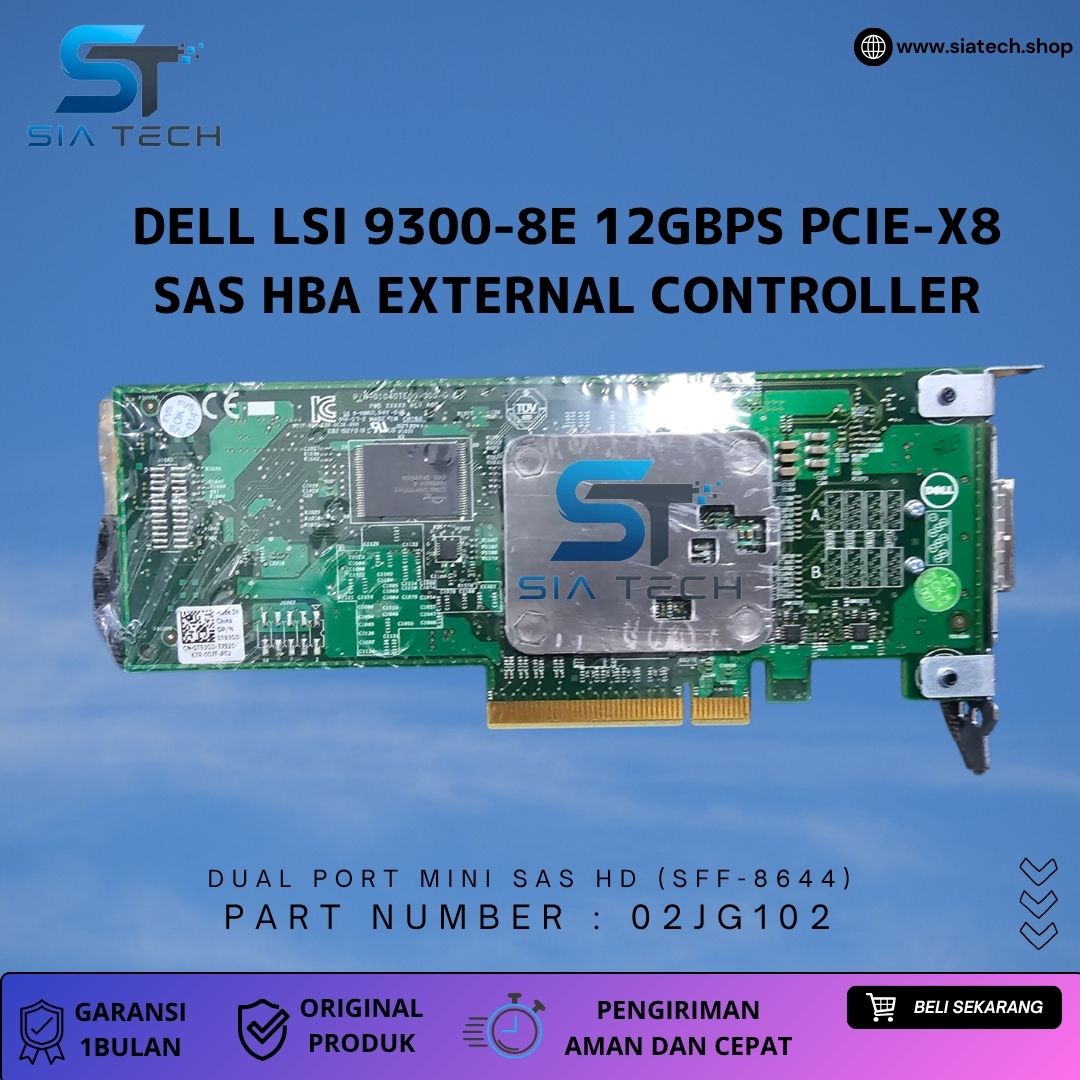 SIATECH-Dell LSI 9300-8e 12Gbps PCIe-x8 SAS HBA External Controller - Gambar 2