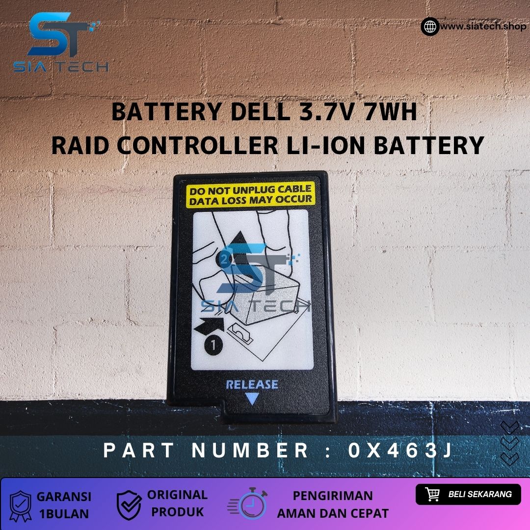 SIATECH-BATTERY Dell 3.7v 7Wh RAID Controller Li-Ion Battery 0X463J - Gambar 2