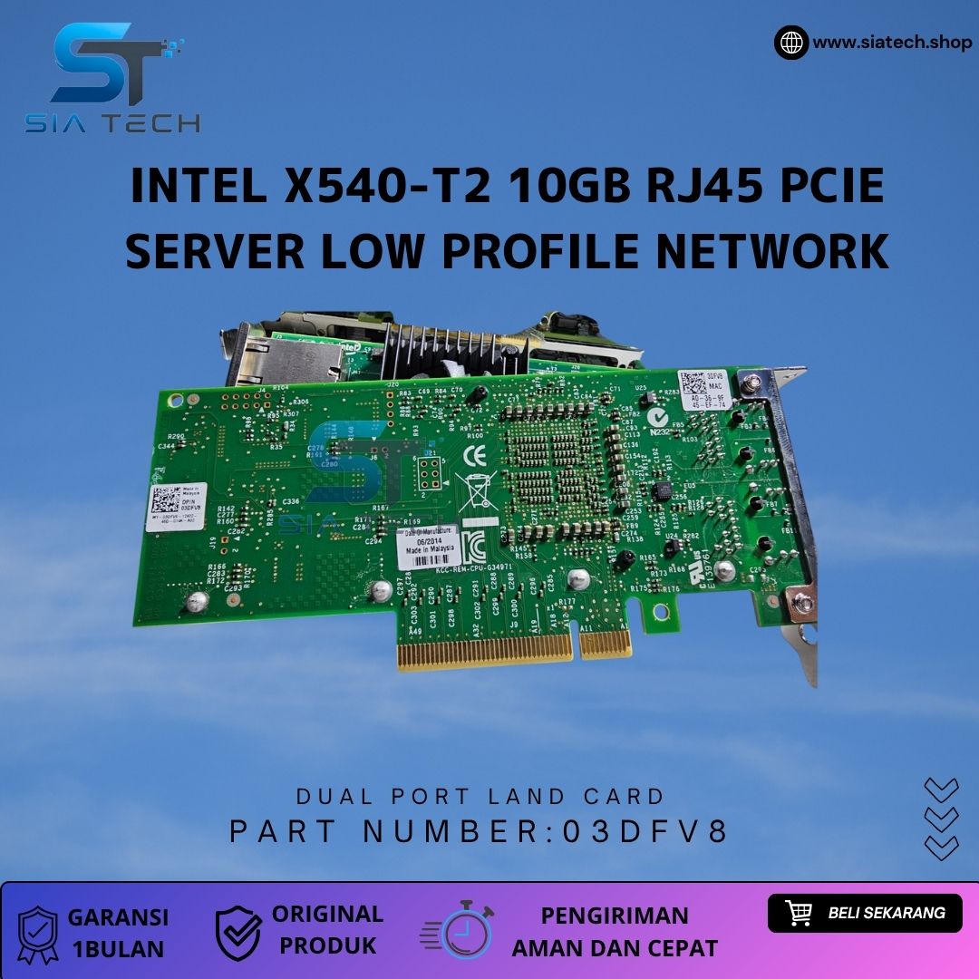 SIATECH-INTEL X540-T2 10GB RJ45 PCIE SERVER LOW PROFILE NETWORK - Gambar 3