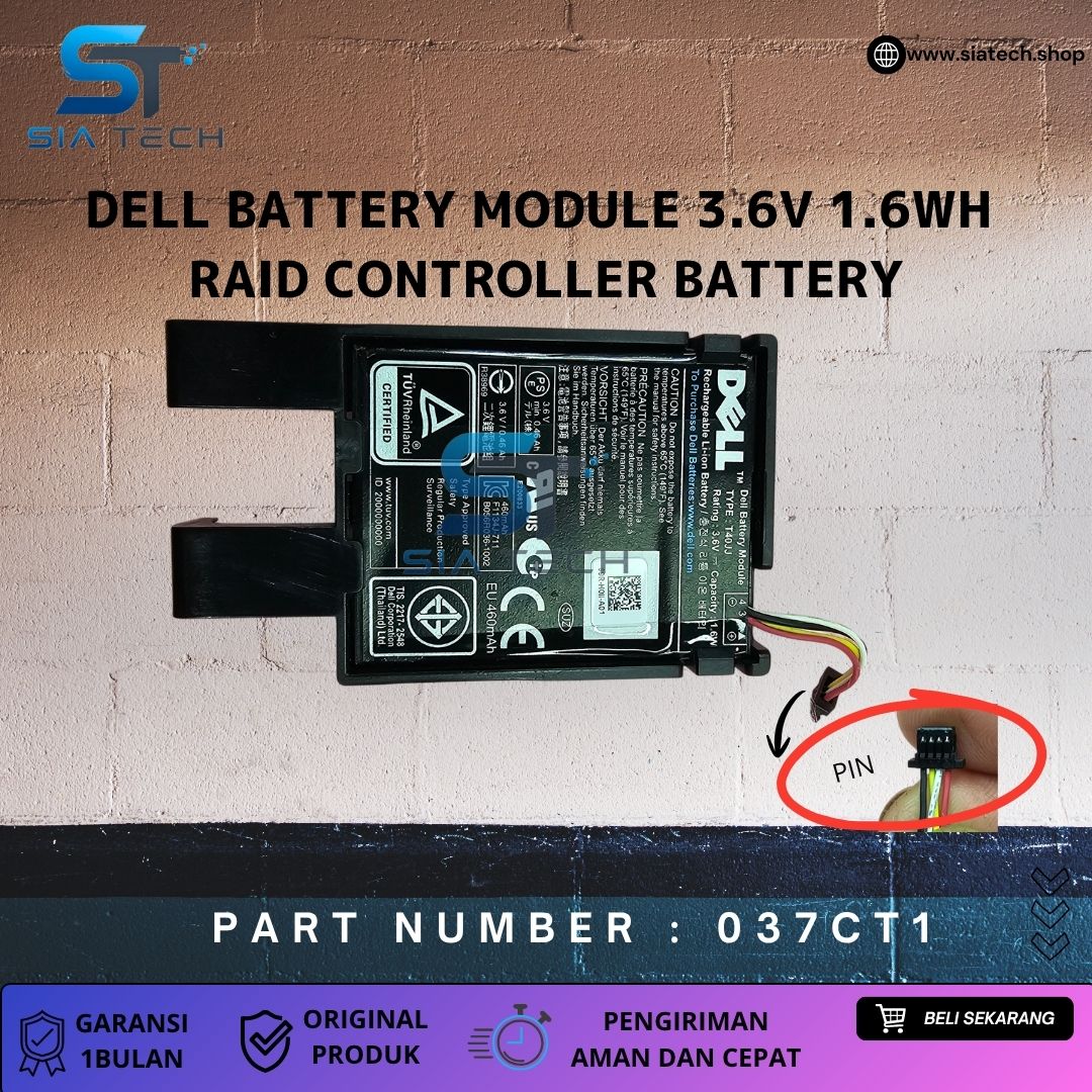 SIATECH-DELL BATTERY MODULE 3.6V 1.6WH 460MAH 037CT1 - Gambar 2