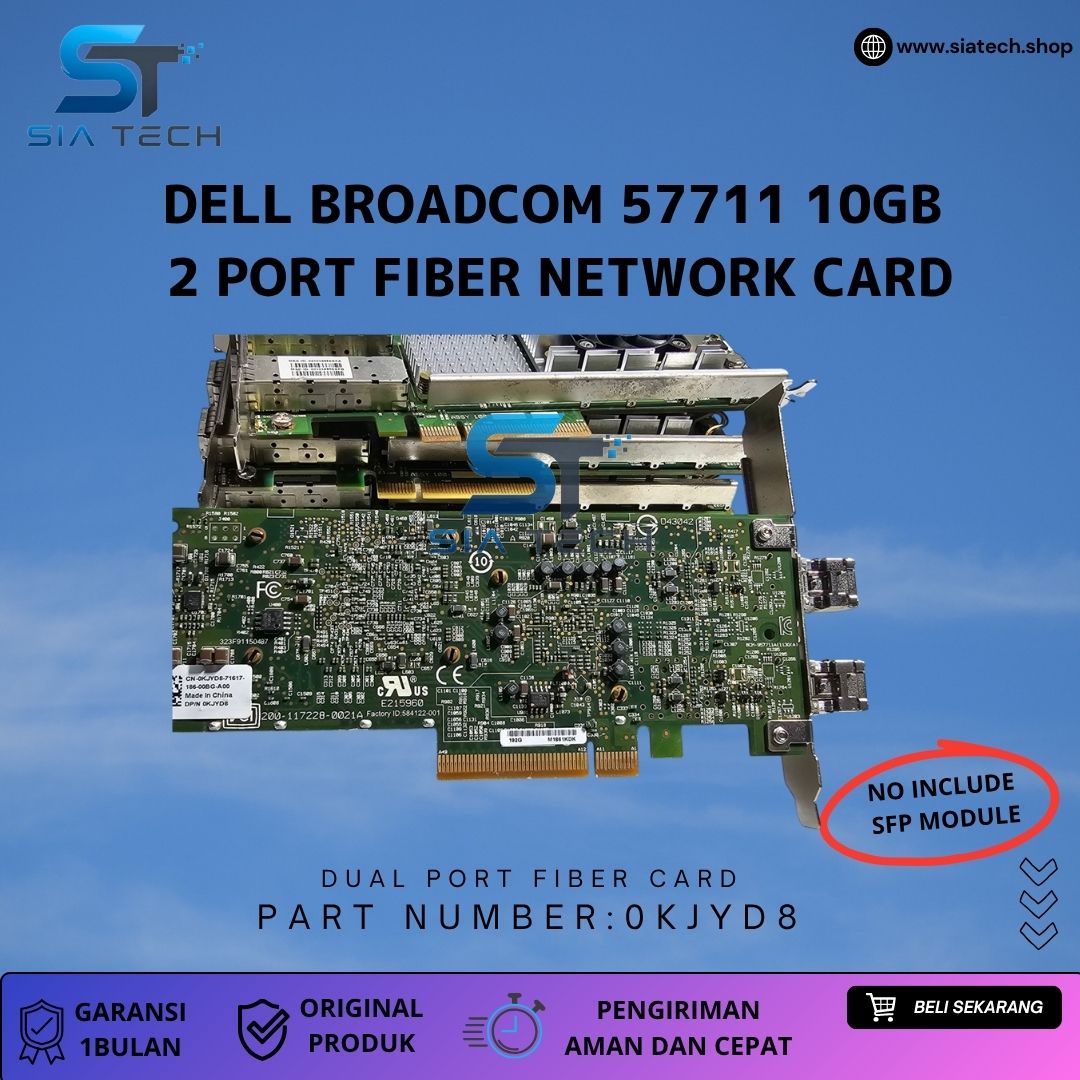 SIATECH-Dell Broadcom NetXtreme II 57711 Dual Port SFP+ 10Gb Ethernet Network - Gambar 3