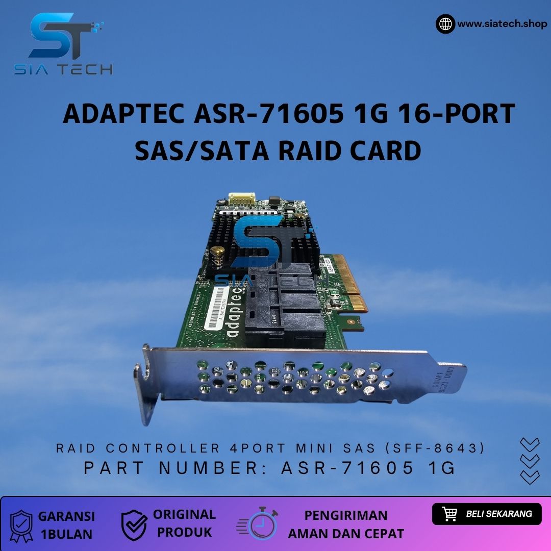 SIATECH-Adaptec ASR-71605 1G 16-Port SAS/SATA RAID Card - Gambar 4