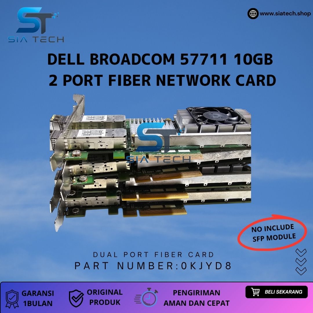 SIATECH-Dell Broadcom NetXtreme II 57711 Dual Port SFP+ 10Gb Ethernet Network - Gambar 4
