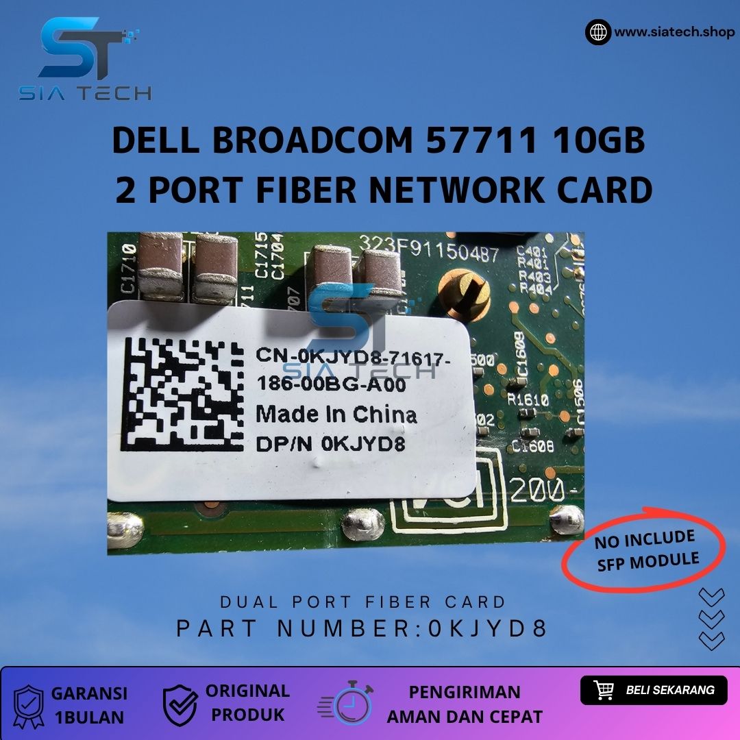 SIATECH-Dell Broadcom NetXtreme II 57711 Dual Port SFP+ 10Gb Ethernet Network - Gambar 5