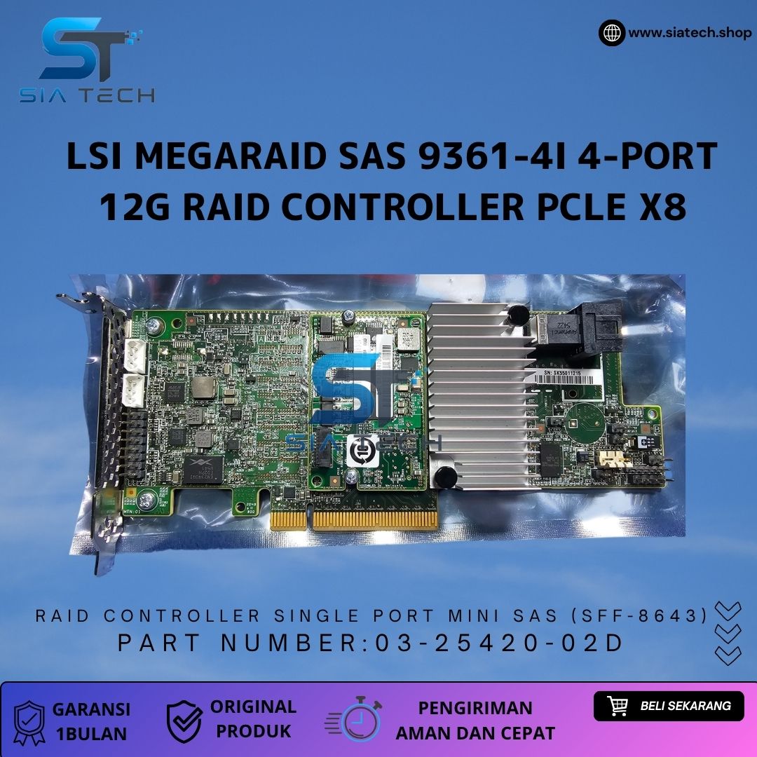 SIATECH-LSI MegaRAID SAS 9361-4i 4-Port 12G RAID Controller PCle x8 - Gambar 2