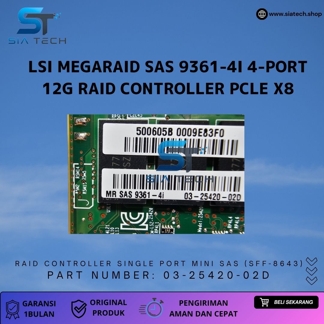 SIATECH-LSI MegaRAID SAS 9361-4i 4-Port 12G RAID Controller PCle x8 - Gambar 4