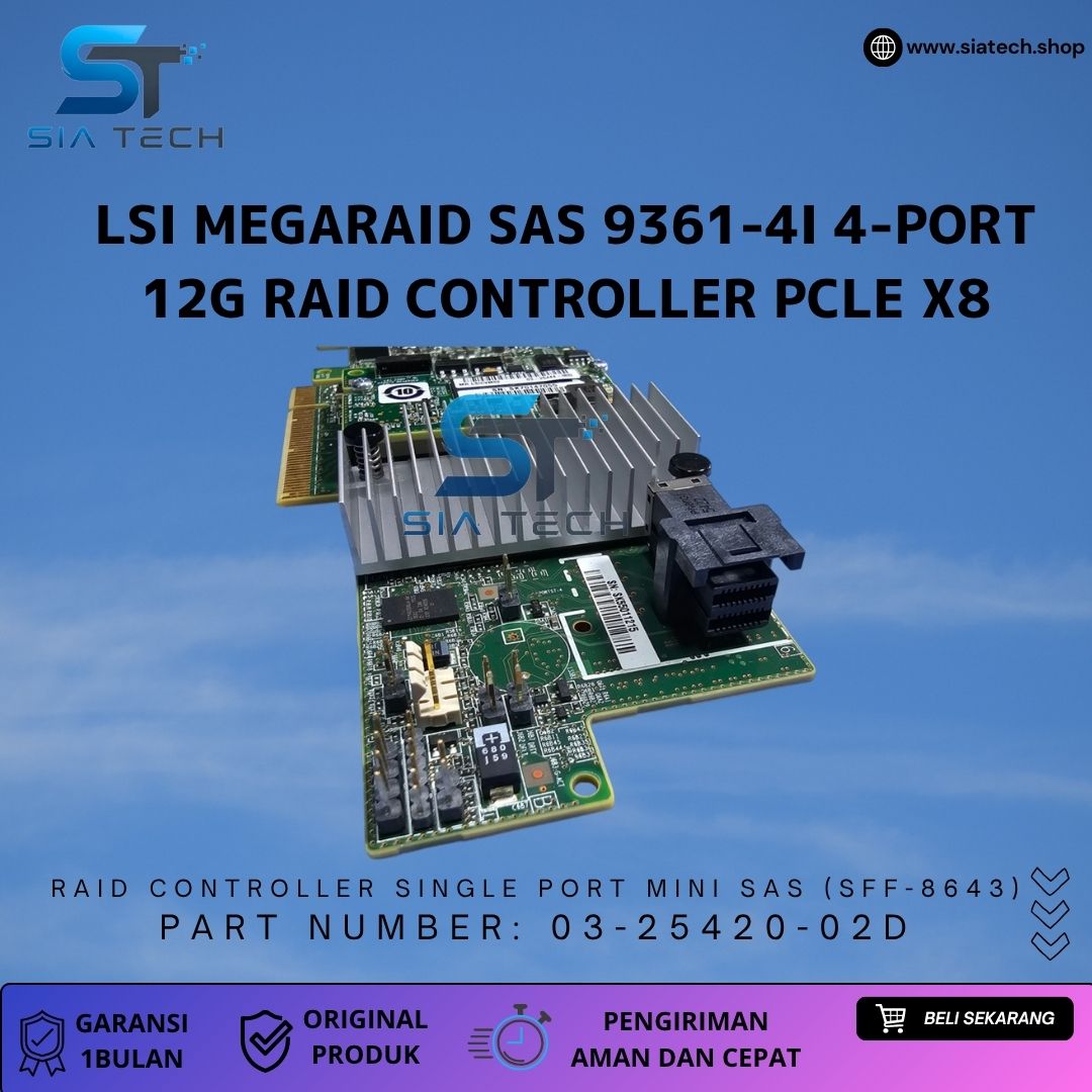 SIATECH-LSI MegaRAID SAS 9361-4i 4-Port 12G RAID Controller PCle x8 - Gambar 5