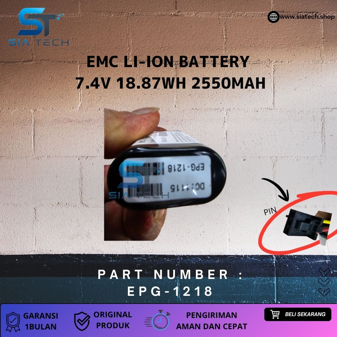 SIATECH-EMC LI-ION BATTERY 7.4V 18.87WH 2550MAH EPG-1218 - Gambar 2