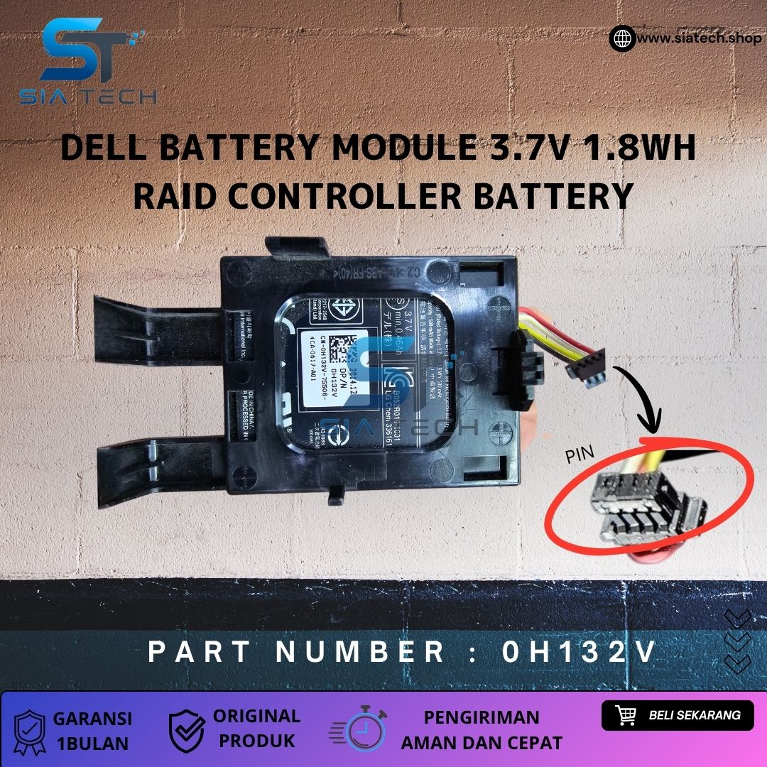 SIATECH-DELL BATTERY MODULE 3.7V 1.8WH 500MAH 0H132V