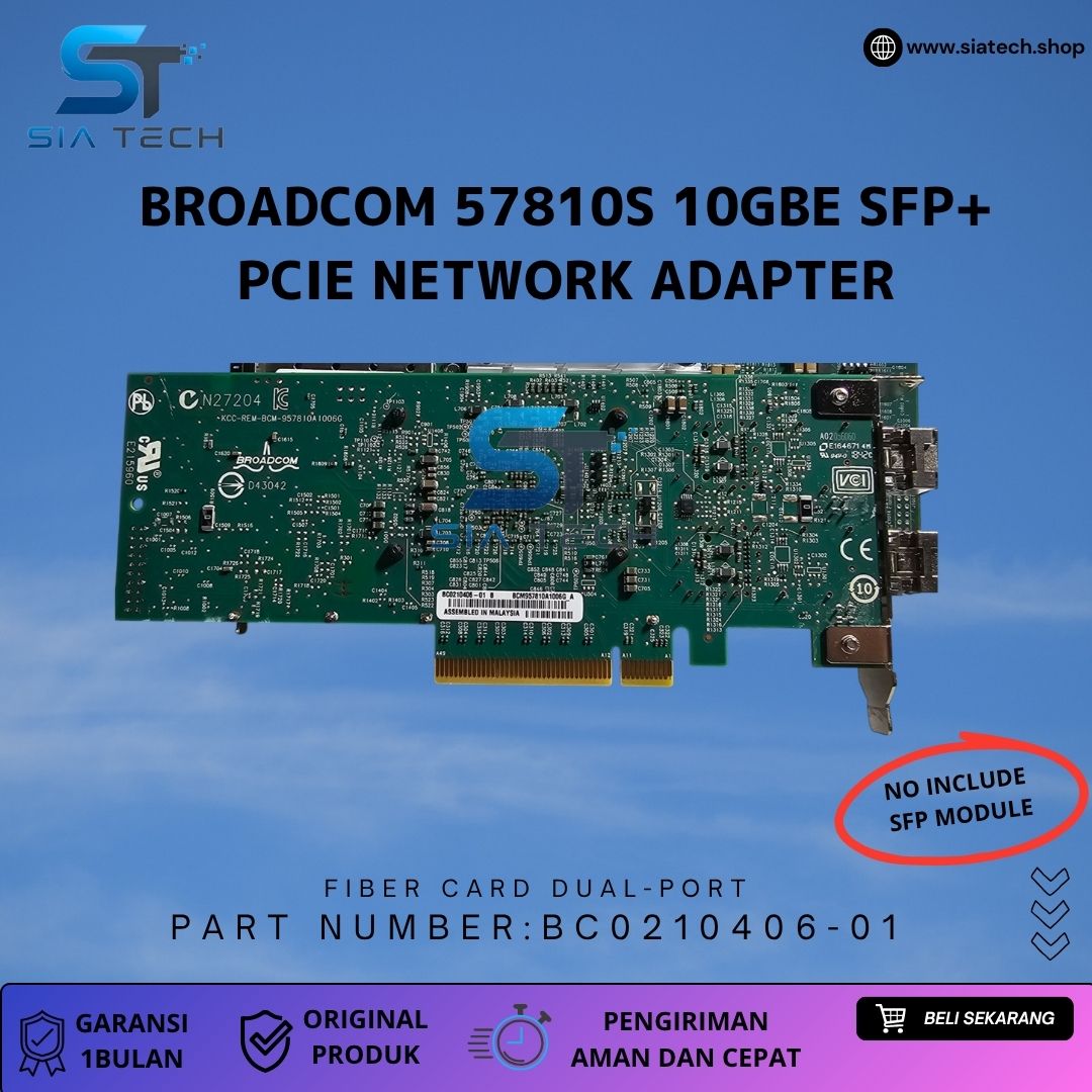 SIATECH-Broadcom 57810S Dual-Port 10GbE SFP+ PCIe Network Adapter - Gambar 3