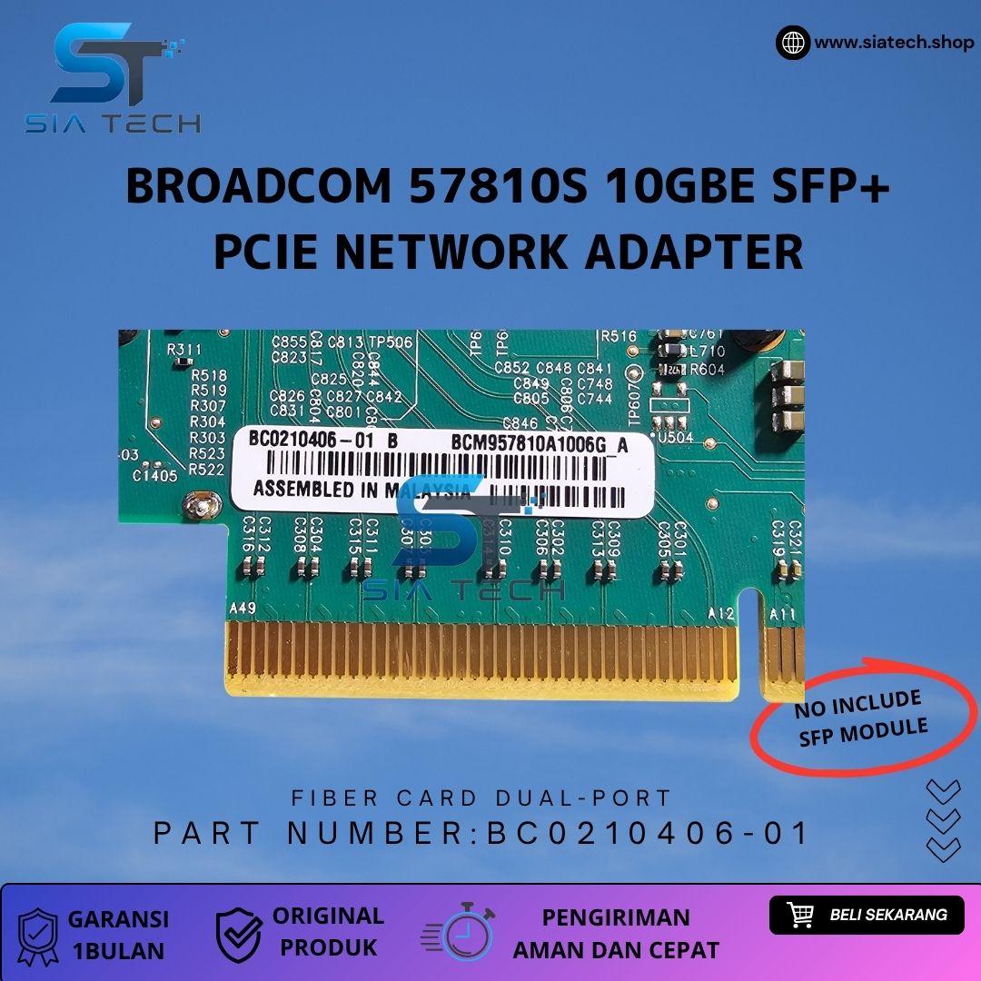 SIATECH-Broadcom 57810S Dual-Port 10GbE SFP+ PCIe Network Adapter - Gambar 4