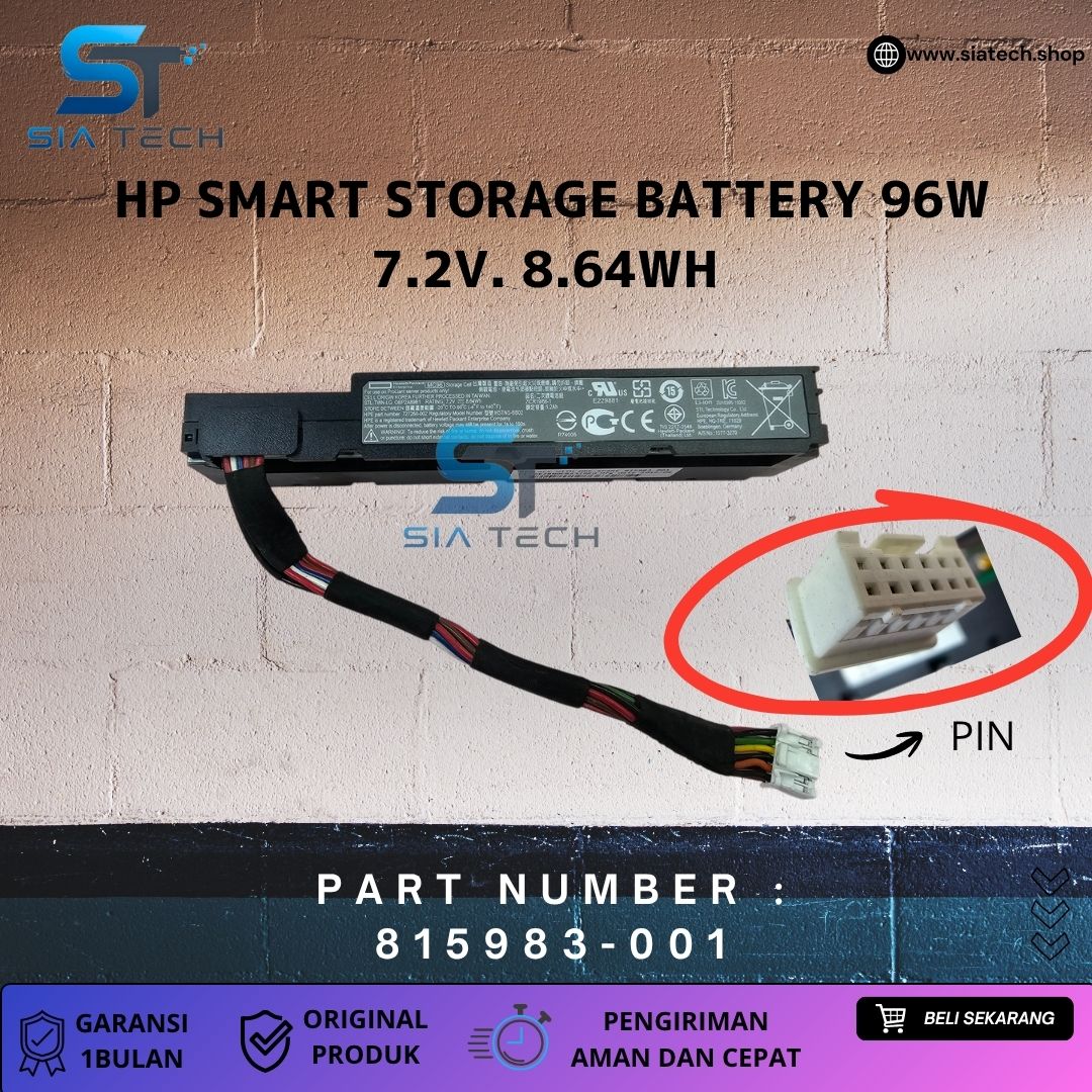 SIATECH-HP SMART STORAGE BATTERY 96W 7.2V. 8.64WH 815983-001 727260-002 871264-001 HSTNS-B002 - Gambar 2