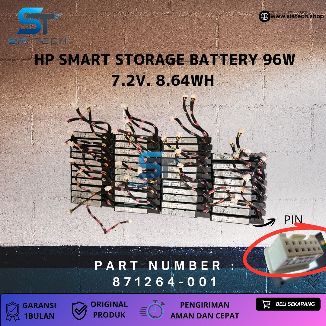 SIATECH-HP SMART STORAGE BATTERY 96W 7.2V. 8.64WH 815983-001 727260-002 871264-001 HSTNS-B002 - Gambar 6