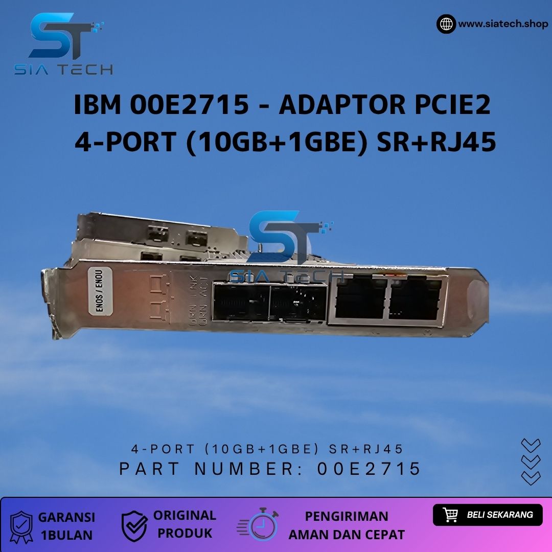 SIATECH-Lan Card Quad 4 Dual 2 Lan 2 SFP+ 10G (1GB + 10GB)IBM 00E2715 4‑Port NIC - Gambar 4