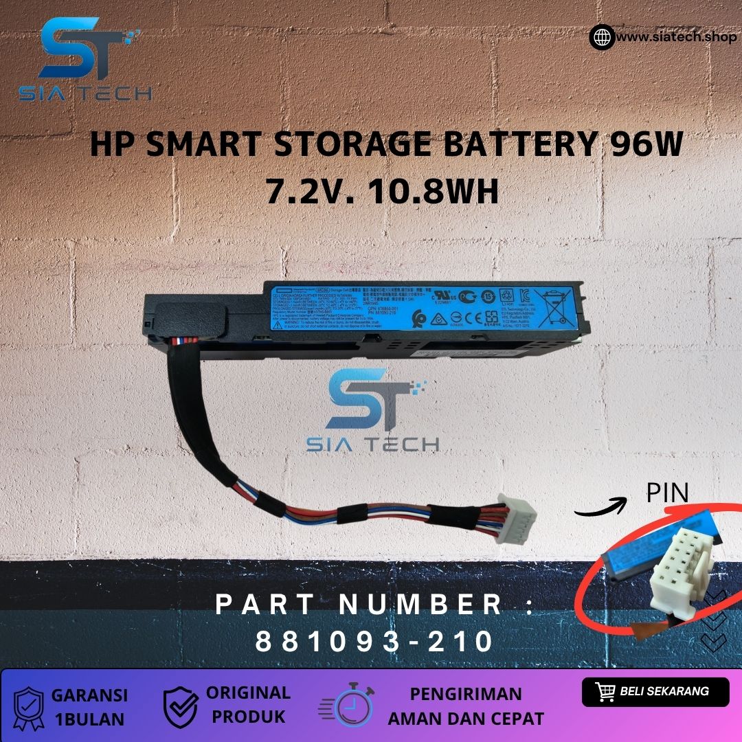SIATECH-HP SMART STORAGE BATTERY 96W 7.2V. 10.8WH 881093-210 876850-001 HSTNS-BB03 - Gambar 2