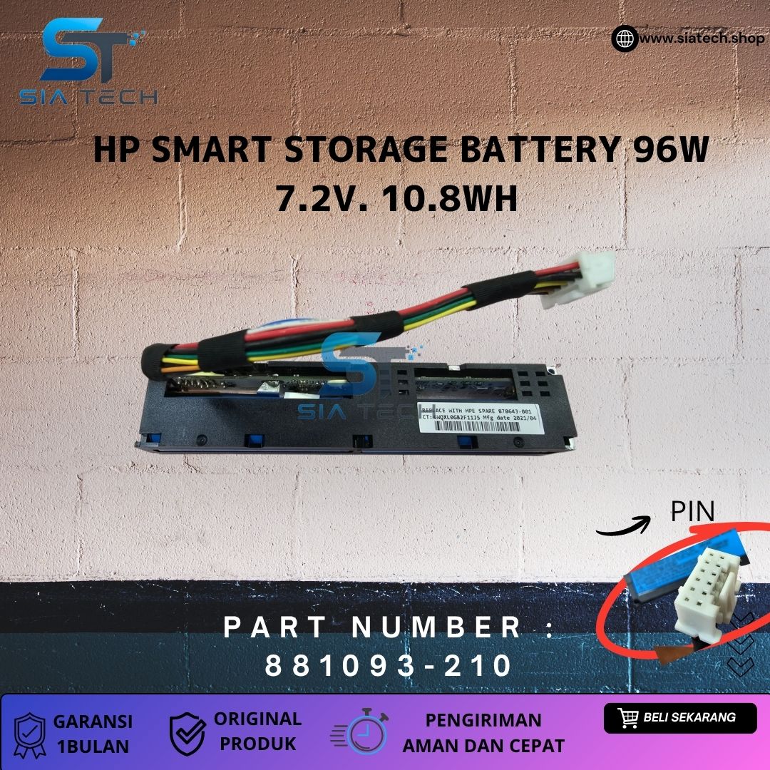 SIATECH-HP SMART STORAGE BATTERY 96W 7.2V. 10.8WH 881093-210 876850-001 HSTNS-BB03 - Gambar 4