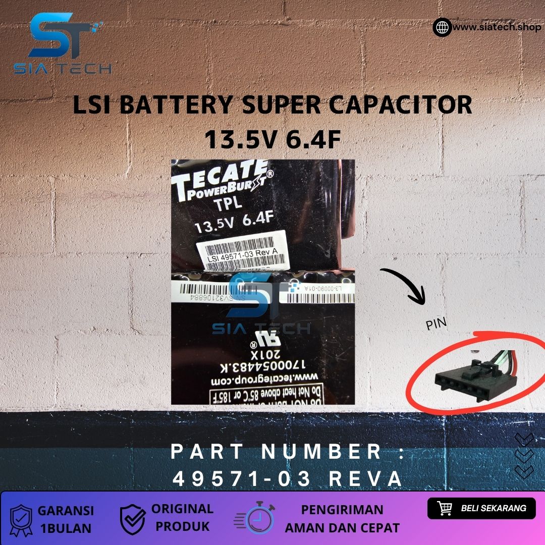 SIATECH-LSI BATTERY SUPER CAPACITOR 13.5V 6.4F 49571-03 - Gambar 2