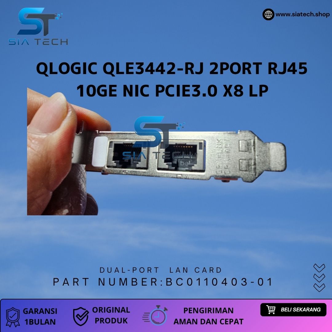 SIATECH-QLogic QLE3442-RJ BC0110403-01 Dual-Port RJ-45 10GE NIC PCIe3.0 x8 LP - Gambar 4