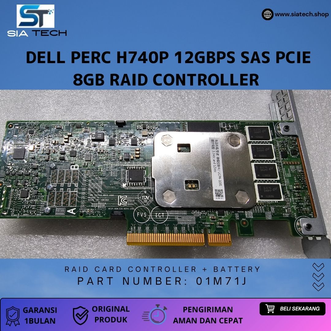 SIATECH-DELL PERC H740P 12Gbps SAS PCIe 8GB RAID CONTROLLER - Gambar 3