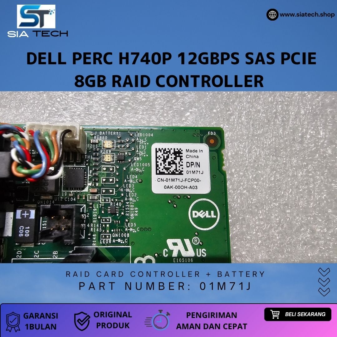 SIATECH-DELL PERC H740P 12Gbps SAS PCIe 8GB RAID CONTROLLER - Gambar 5