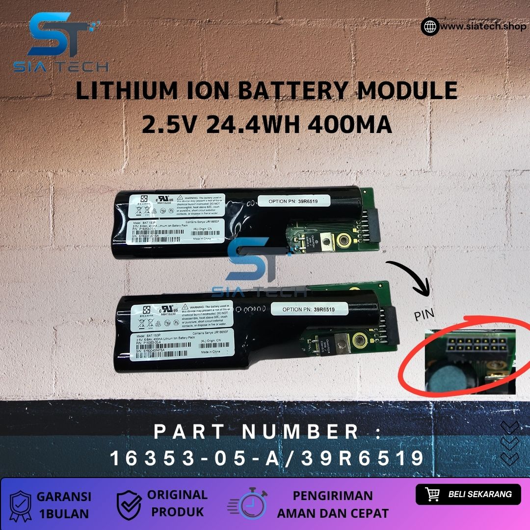 SIATECH-LITHIUM ION BATTERY MODULE 2.5v 24.4wh 400ma 16353-05-a/39r6519