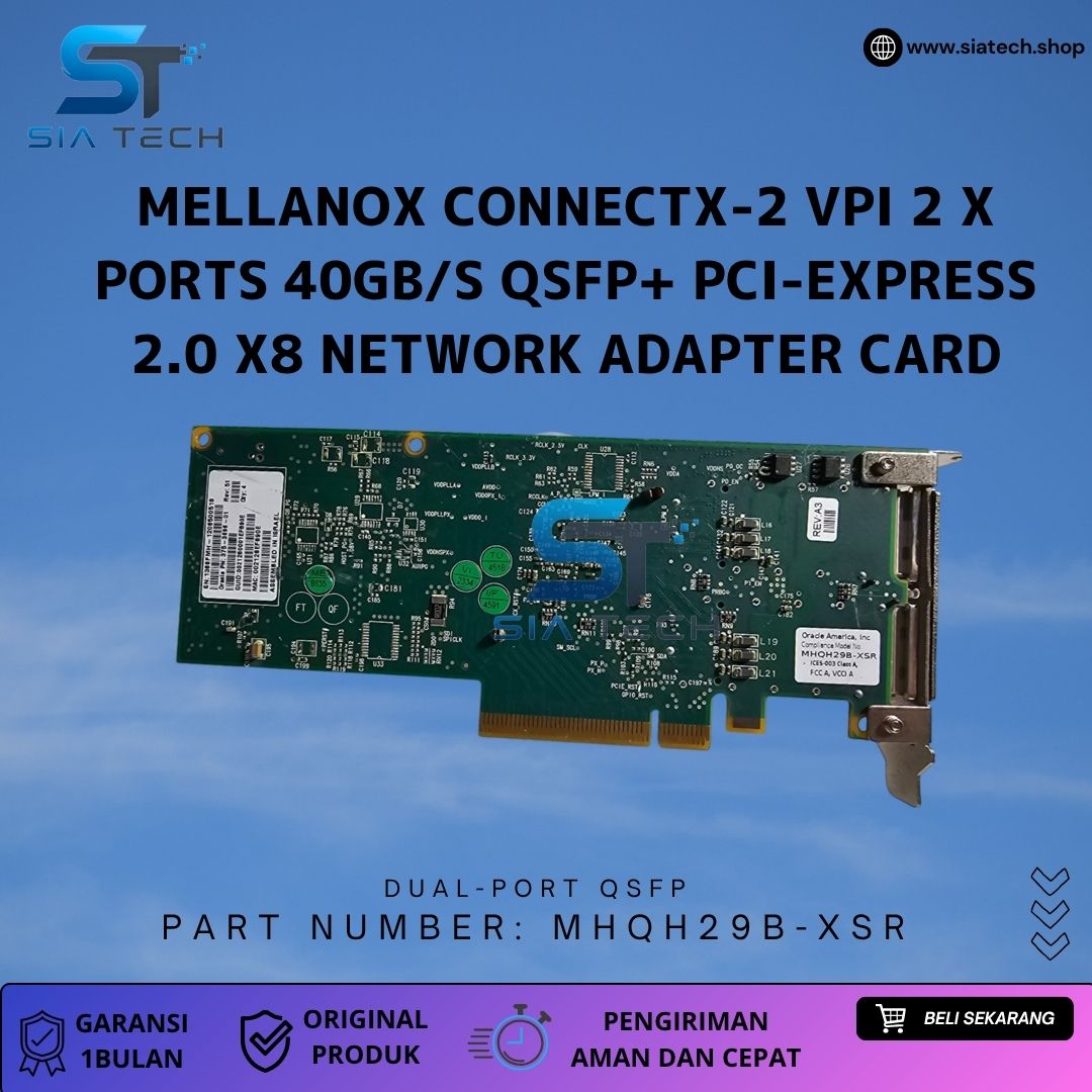 SIATECH-Mellanox ConnectX-2 VPI 2 x Ports 40Gb/s QSFP+ PCI-Express 2.0 x8 Network Adapter Card - Gambar 3