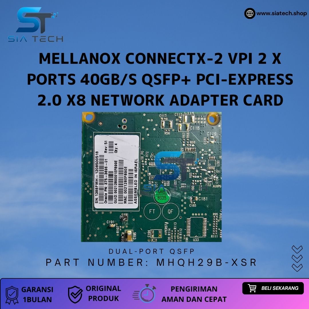 SIATECH-Mellanox ConnectX-2 VPI 2 x Ports 40Gb/s QSFP+ PCI-Express 2.0 x8 Network Adapter Card - Gambar 4