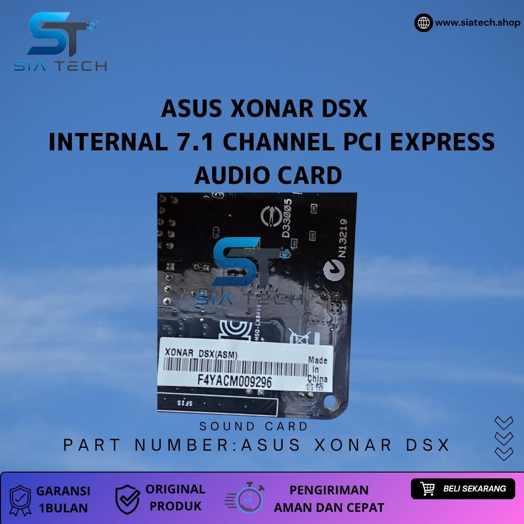 SIATECH-ASUS Xonar DSX is an internal 7.1 channel PCI Express audio card featuring 24-bit/192kHz - Gambar 3