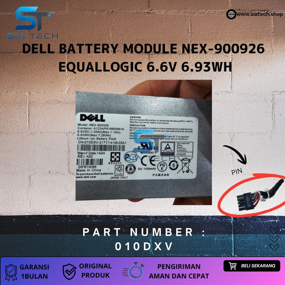 SIATECH-DELL BATTERY MODULE NEX-900926 EQUALLOGIC 6.6V 6.93WH 010DXV - Gambar 3