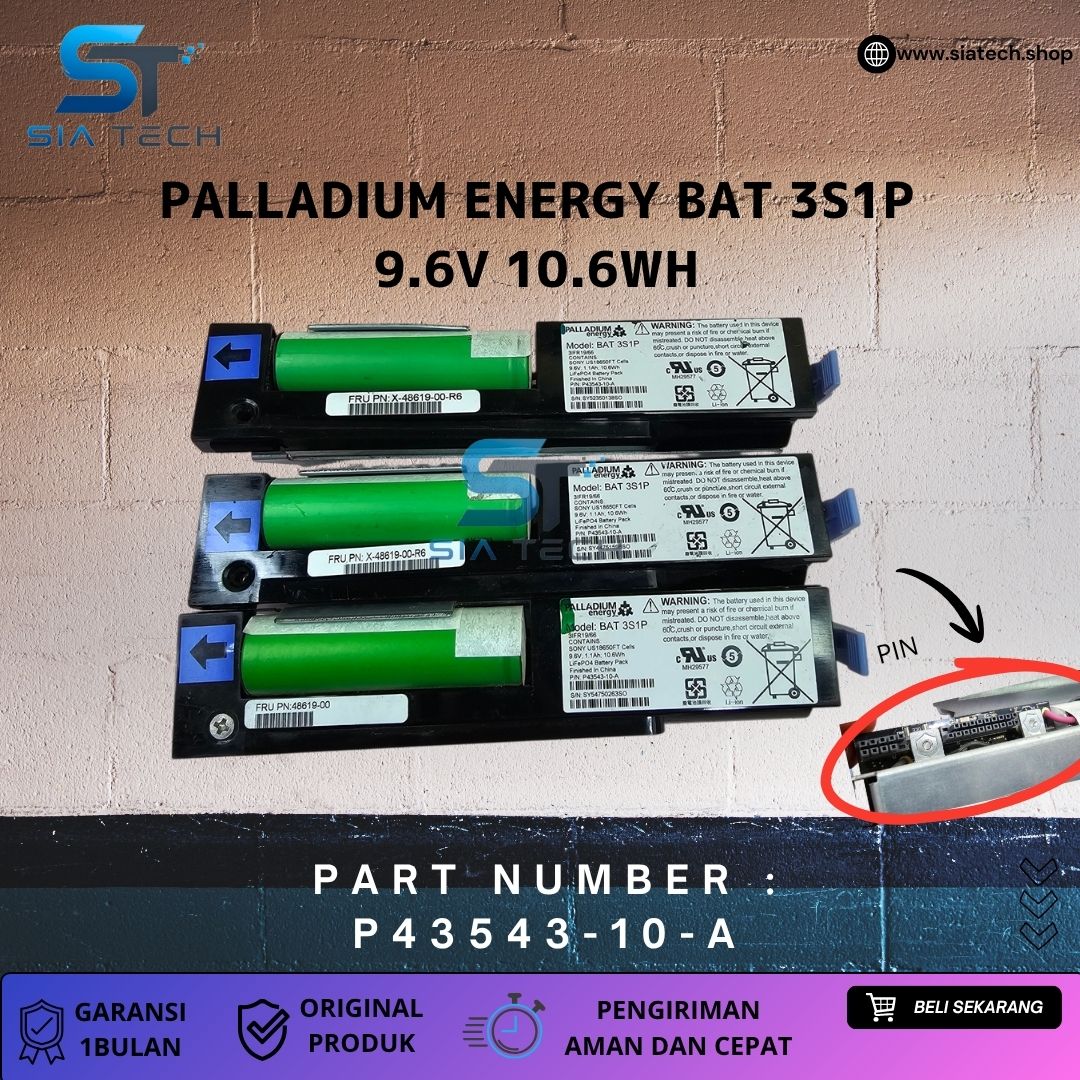 SIATECH-PALLADIUM ENERGY BAT 3S1P 9.6V 10.6WH P43543-10-A