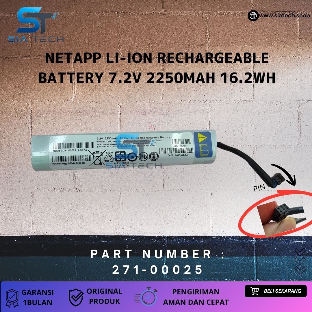 SIATECH-NETAPP LI-ION RECHARGEABLE BATTERY 7.2V 2250MAH 16.2WH 271-00025