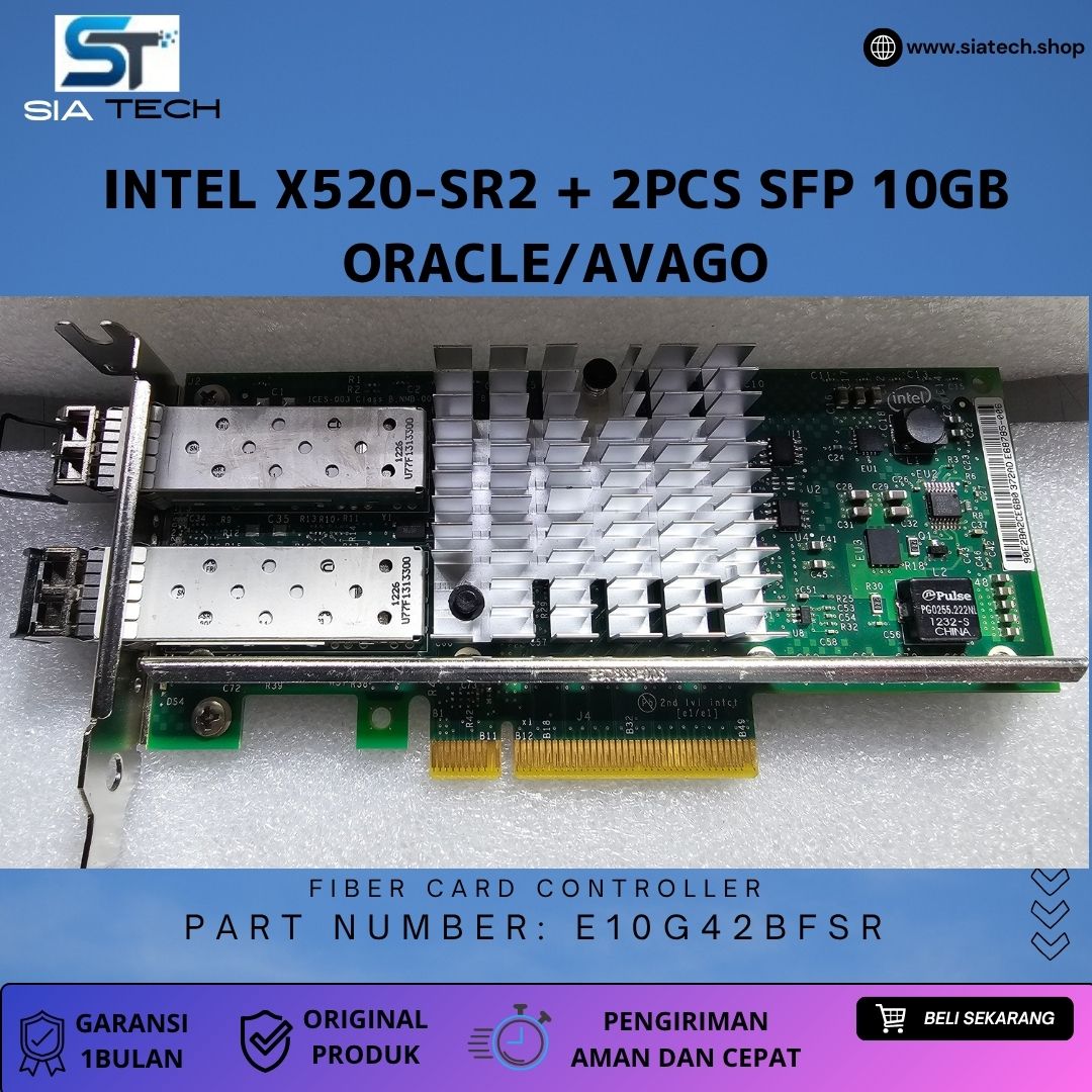 SIATECH-INTEL ETHERNET SERVER ADAPTER X520-SR2 + 2PCS SFP 10GB