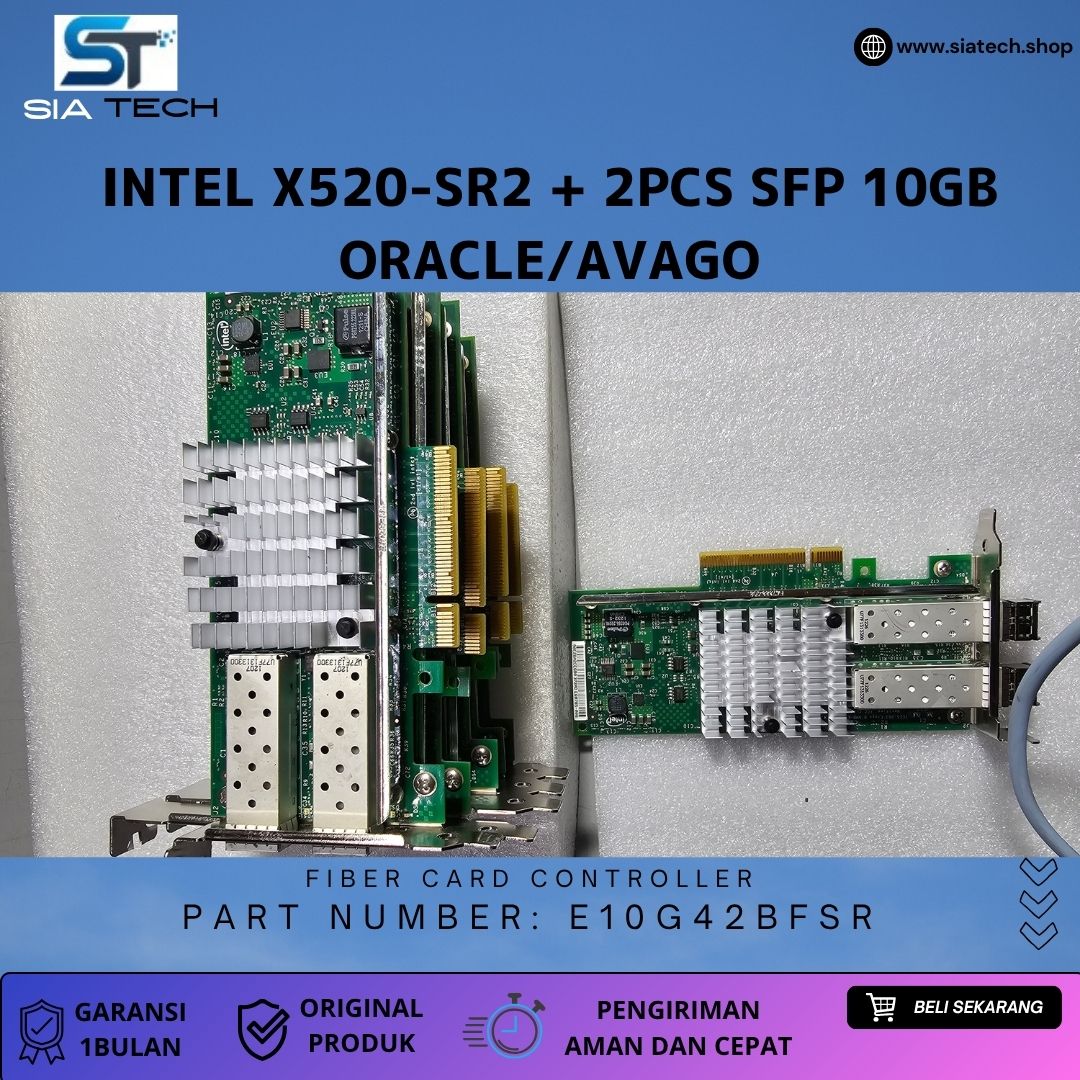 SIATECH-INTEL ETHERNET SERVER ADAPTER X520-SR2 + 2PCS SFP 10GB - Gambar 4