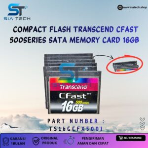 SIATECH-COMPACT FLASH TRANSCEND CFAST 500SERIES SATA MEMORY CARD 16GB TS16GCFX500I