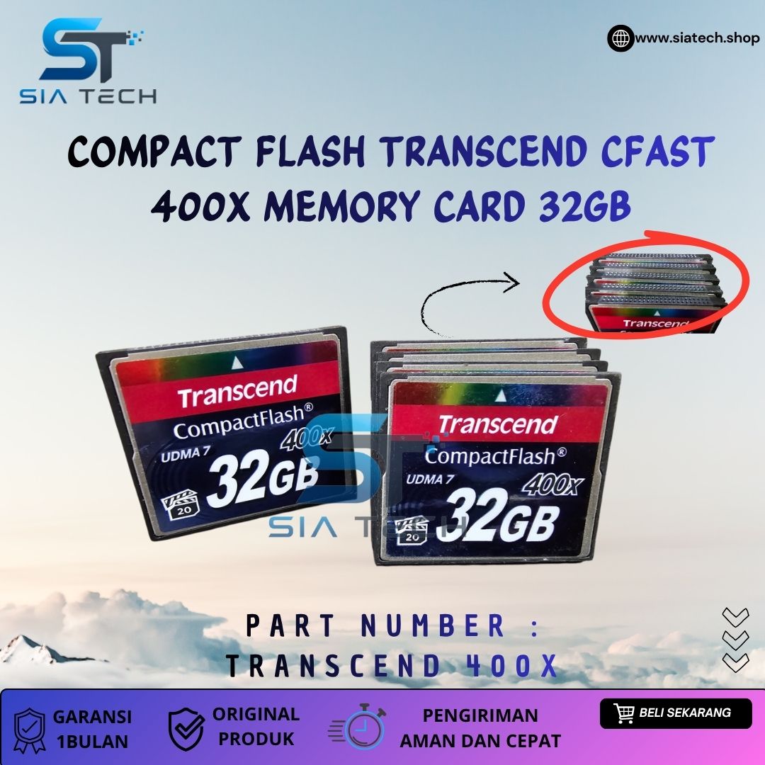 SIATECH-COMPACT FLASH TRANSCEND CFAST 400X MEMORY CARD 32GB
