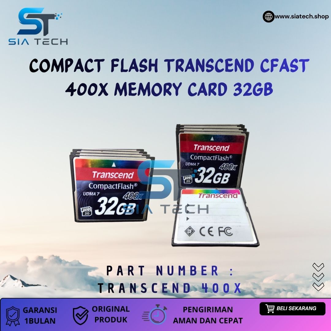 SIATECH-COMPACT FLASH TRANSCEND CFAST 400X MEMORY CARD 32GB - Gambar 2