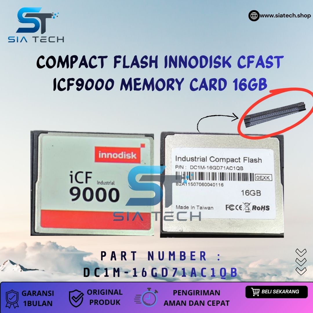 SIATECH-COMPACT FLASH INNODISK CFAST ICF9000 MEMORY CARD 16GB DC1M-16GD71AC1QB