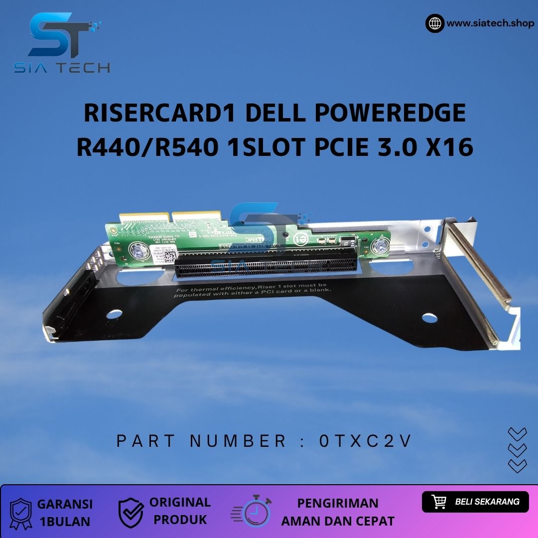 SIATECH-RISERCARD1 DELL POWEREDGE R440/R540 1SLOT PCIE 3.0 X16 0TXC2V + CAGE 0RHWXM