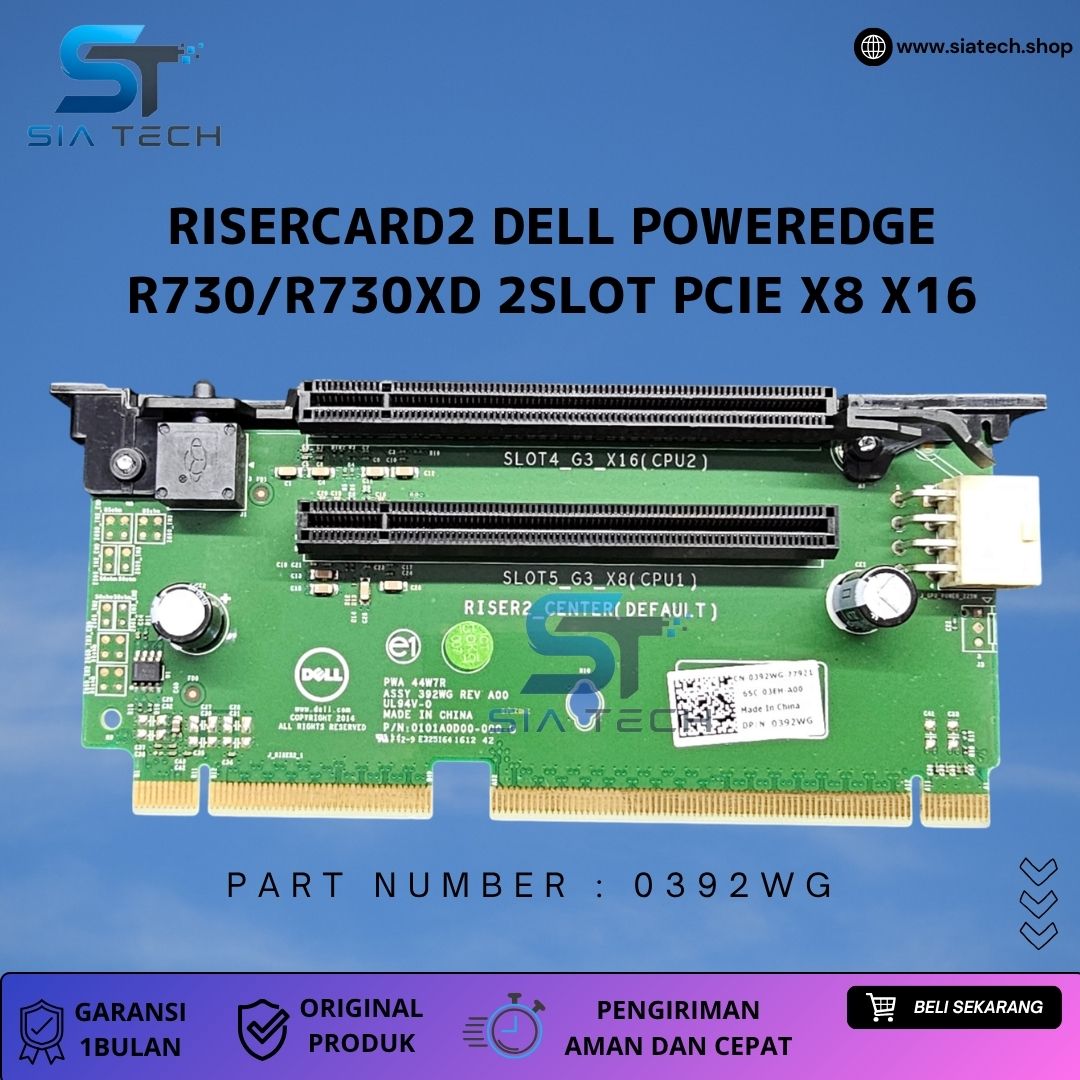 SIATECH-RISERCARD2 DELL POWEREDGE R730/R730XD 2SLOT PCIE X8 X16 0392WG